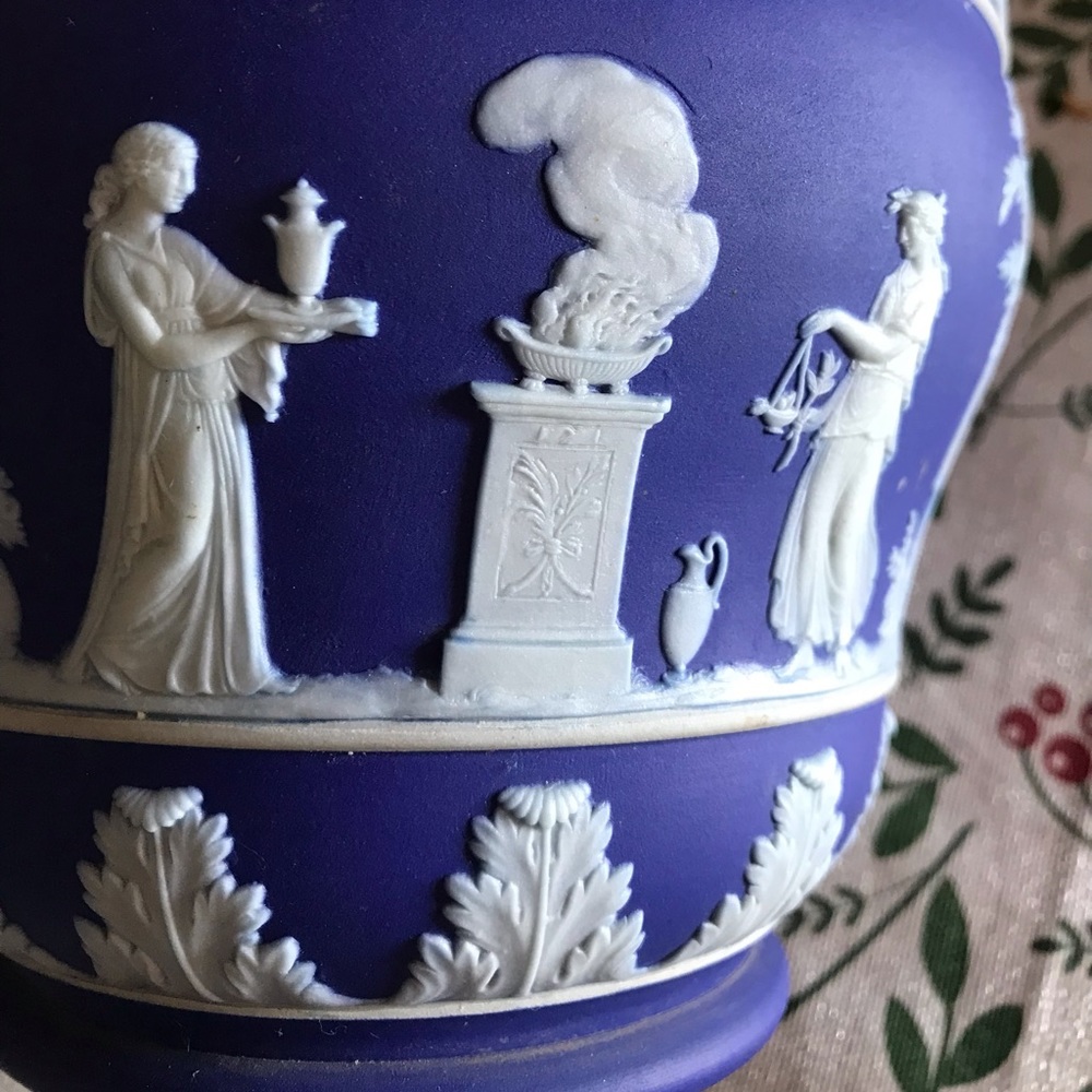 Wedgewood marked number eight planter. Greek figures.